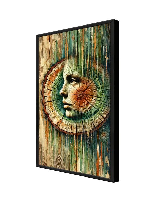 Box_Fiber_Frame_Tree_Ring_Woman_Face_Canvas-Wrapped_Painting_|_Nature-Inspired_Modern_Abstract_Art_|_Earthy_Wood_Tones