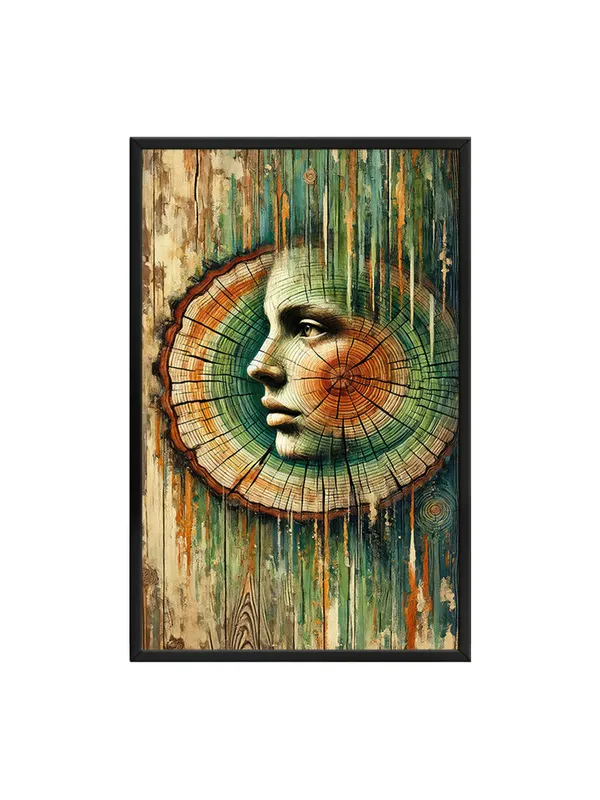 Box_Fiber_Frame_Tree_Ring_Woman_Face_Canvas-Wrapped_Painting_|_Nature-Inspired_Modern_Abstract_Art_|_Earthy_Wood_Tones