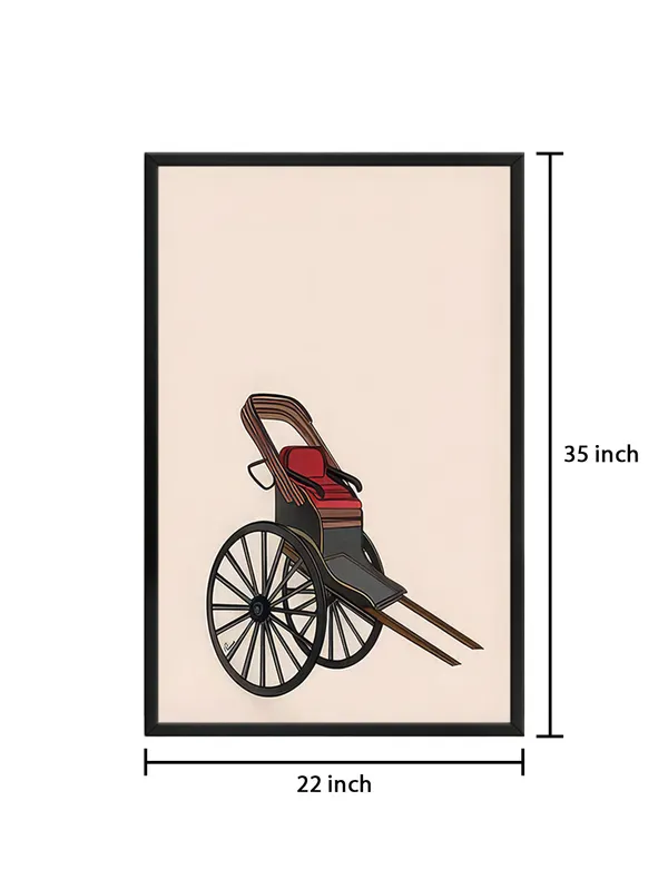 Box_Fiber_Frame_Antique_Cart_Illustration_Canvas-Wrapped_Painting_|_Minimalist_Modern_Art_|_Vintage_Charm_Decor