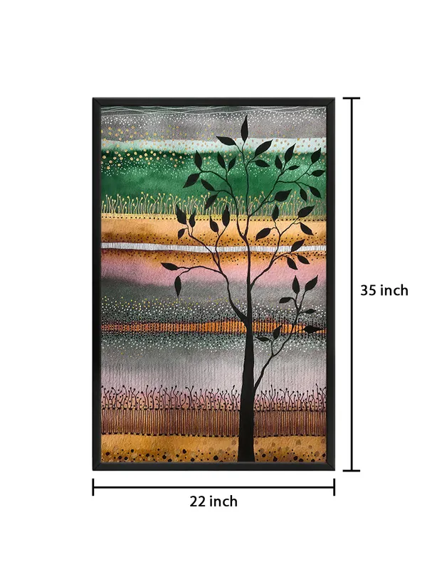 Box_Fiber_Frame_Whimsical_Tree_And_Fields_Canvas-Wrapped_Painting_|_Earthy_Pastel_Modern_Wall_Art_|_Nature-Inspired