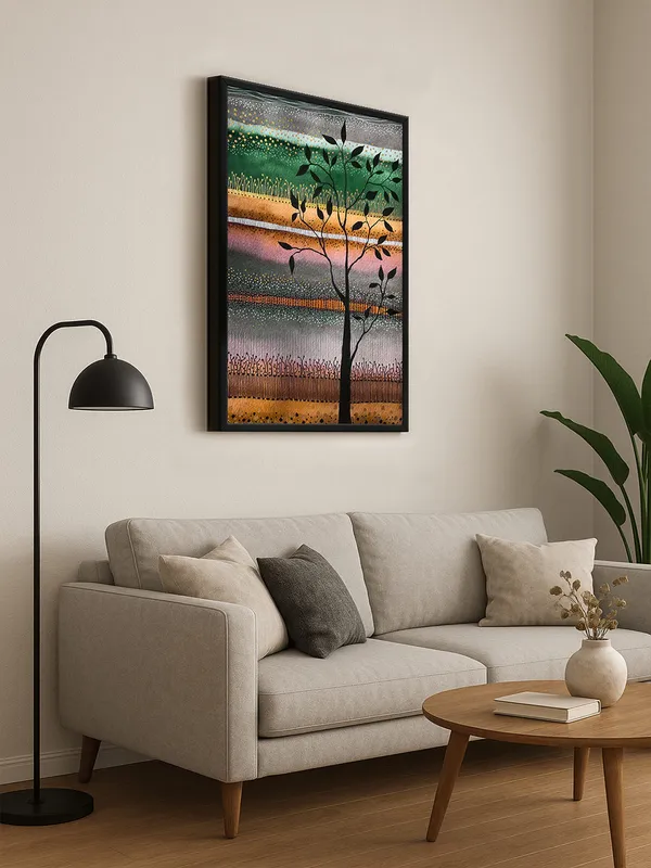Box_Fiber_Frame_Whimsical_Tree_And_Fields_Canvas-Wrapped_Painting_|_Earthy_Pastel_Modern_Wall_Art_|_Nature-Inspired