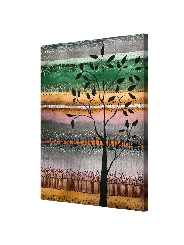 Whimsical_Tree_And_Fields_Canvas-Wrapped_Painting_|_Earthy_Pastel_Modern_Wall_Art_|_Nature-Inspired