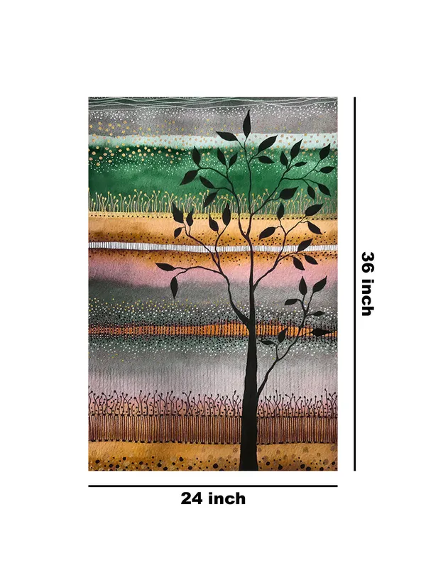Whimsical_Tree_And_Fields_Canvas-Wrapped_Painting_|_Earthy_Pastel_Modern_Wall_Art_|_Nature-Inspired