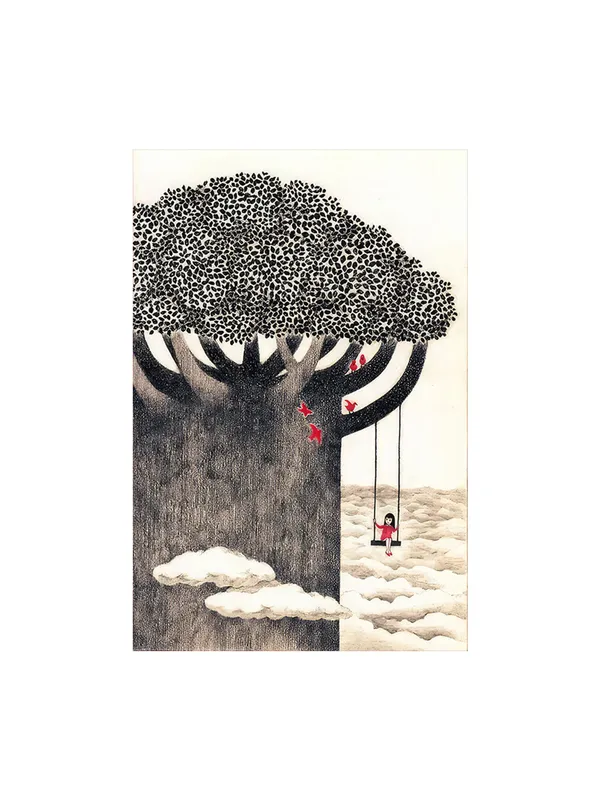 Swinging_Girl_Canvas-Wrapped_Painting_–_Nature_Inspired_Wall_Art_For_Home,_Hotels