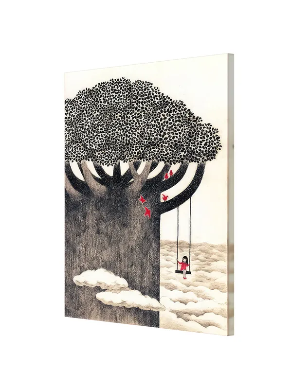 Swinging_Girl_Canvas-Wrapped_Painting_–_Nature_Inspired_Wall_Art_For_Home,_Hotels