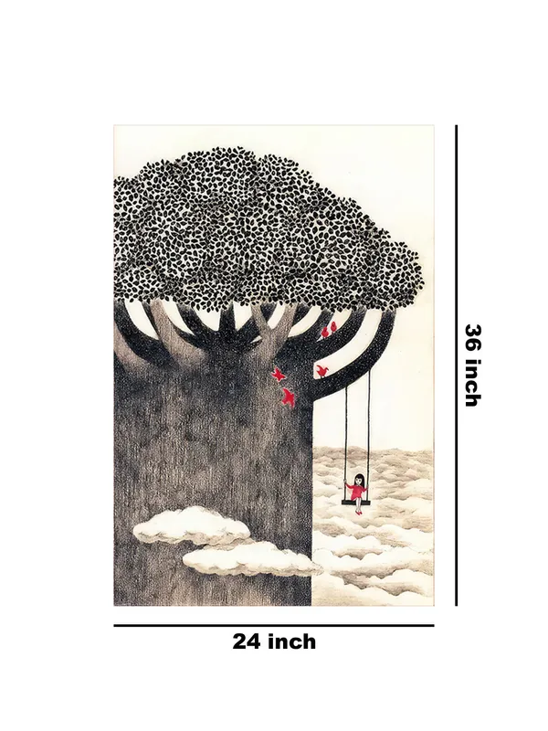 Swinging_Girl_Canvas-Wrapped_Painting_–_Nature_Inspired_Wall_Art_For_Home,_Hotels