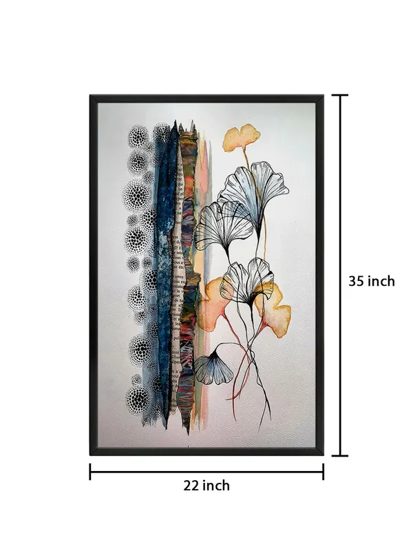 Box_Fiber_Frame_Abstract_Floral_&_Ginkgo_Leaf_Canvas-Wrapped_Art_–_Nature'S_Aesthetic_Wall_Decor