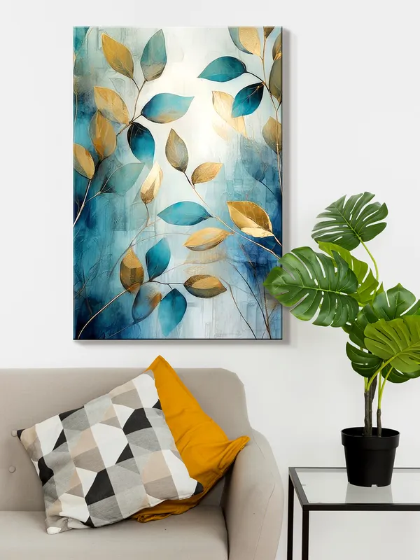 Modern_Leaf_Canvas_Painting_In_Gold_And_Blue_Tones_-_Elegant_Wall_Art_For_Home_And_Office