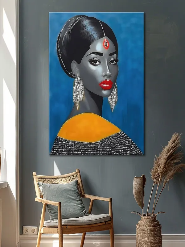 Striking_Portrait_With_Red_Accents_Canvas-Wrapped_Painting_–_Sophisticated_Wall_Art