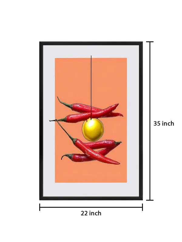Box_Fiber_Frame_Chili_&_Gold_Object_Art_Canvas-Wrapped_–_Quirky_Contemporary_Art_For_Kitchens_&_Offices