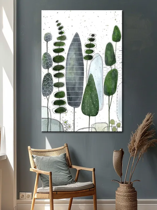Modern_Canvas-Wrapped_Abstract_Botanical_Art_-_Inch_-_Minimalist_Green_Leaf_Art_Decor