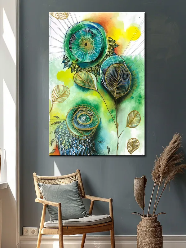 Floral_Abstract_Canvas_Wall_Art_-_Inch_-_Bright,_Contemporary_Green_Tones