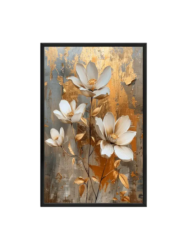 Box_Fiber_Frame_Abstract_Floral_Canvas_Art_With_Gold_And_White_Flowers_-_Contemporary_Wall_Decor_For_Stylish_Homes