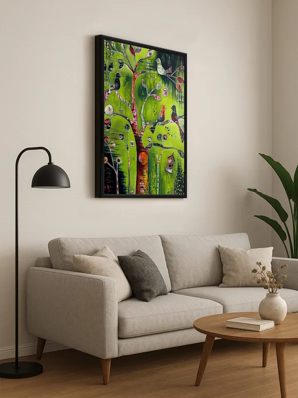 Box_Fiber_Frame_Vibrant_Birds_On_Tree_Canvas-Wrapped_Painting_-_Nature_Inspired_Art_For_Home_And_Office_Decor