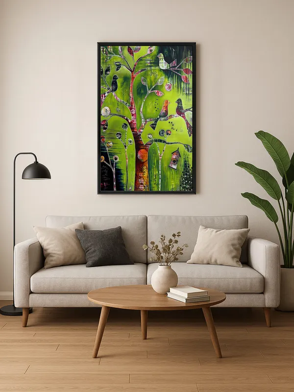 Box_Fiber_Frame_Vibrant_Birds_On_Tree_Canvas-Wrapped_Painting_-_Nature_Inspired_Art_For_Home_And_Office_Decor