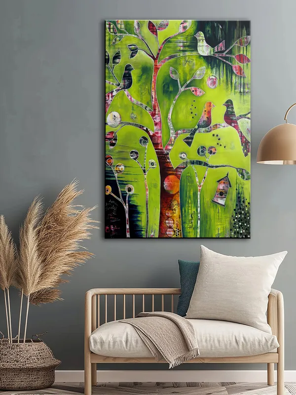 Vibrant_Birds_On_Tree_Canvas-Wrapped_Painting_-_Nature_Inspired_Art_For_Home_And_Office_Decor