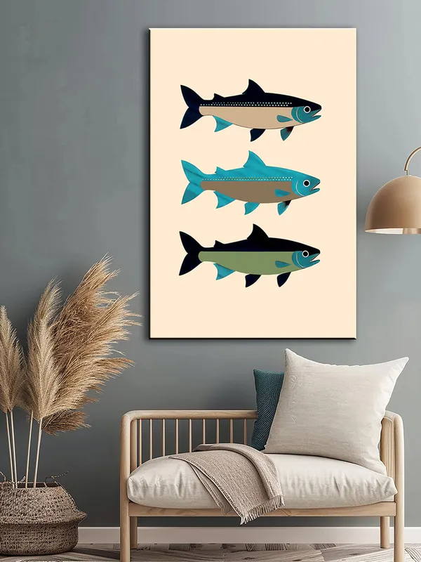 Three_Fishes_Canvas-Wrapped_Painting_-_Contemporary_Art_For_Coastal_And_Nautical_Interiors
