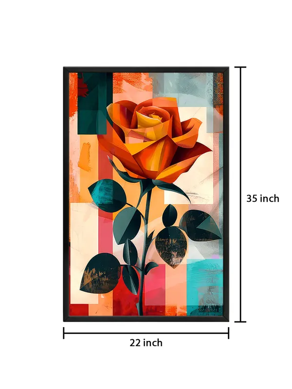 Box_Fiber_Frame_Rose_Canvas-Wrapped_Painting_-_Floral_Modern_Art_For_Living_Room_Or_Office