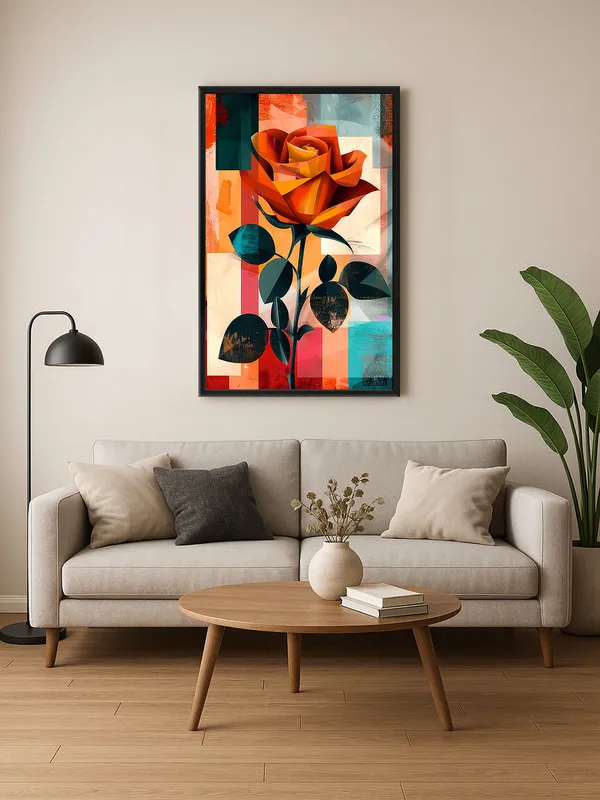 Box_Fiber_Frame_Rose_Canvas-Wrapped_Painting_-_Floral_Modern_Art_For_Living_Room_Or_Office