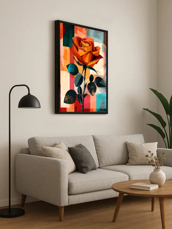 Box_Fiber_Frame_Rose_Canvas-Wrapped_Painting_-_Floral_Modern_Art_For_Living_Room_Or_Office