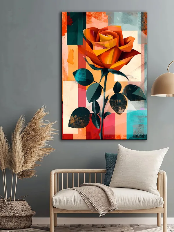 Rose_Canvas-Wrapped_Painting_-_Floral_Modern_Art_For_Living_Room_Or_Office