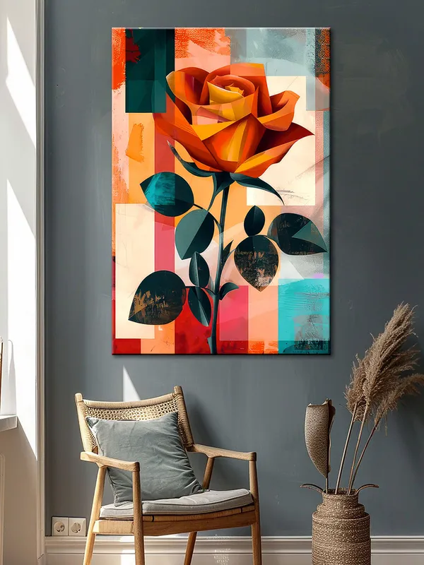 Rose_Canvas-Wrapped_Painting_-_Floral_Modern_Art_For_Living_Room_Or_Office