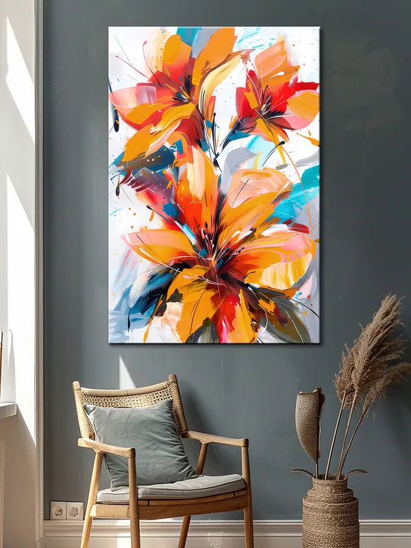 Vibrant_Floral_Explosion_Canvas-Wrapped_Painting_-_Bold_Flower_Artwork_For_Living_Room,_Bedroom,_Office