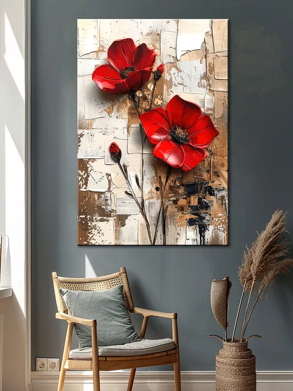 Modern_Red_Flower_Canvas-Wrapped_Painting_-_Textured_Floral_Art_For_Home_Decor