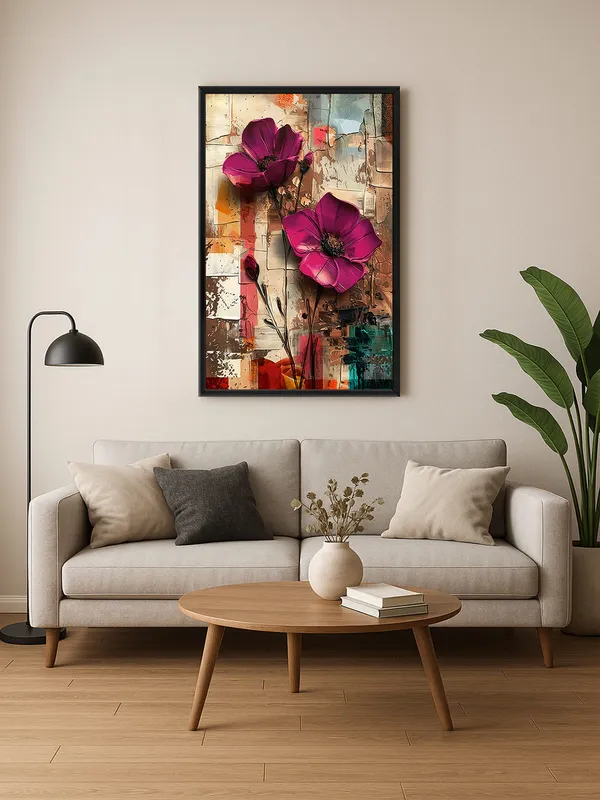 Box_Fiber_Frame_Contemporary_Pink_Poppies_Canvas-Wrapped_Painting_-_Unique_Floral_Wall_Art_For_Home