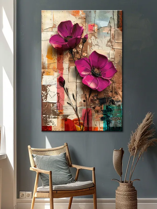 Contemporary_Pink_Poppies_Canvas-Wrapped_Painting_-_Unique_Floral_Wall_Art_For_Home