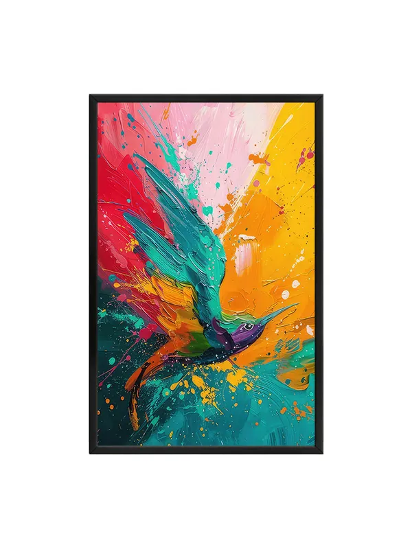 Box_Fiber_Frame_Dynamic_Hummingbird_In_Flight_Canvas-Wrapped_Painting_-_Abstract_Bird_Art_For_Living_Spaces