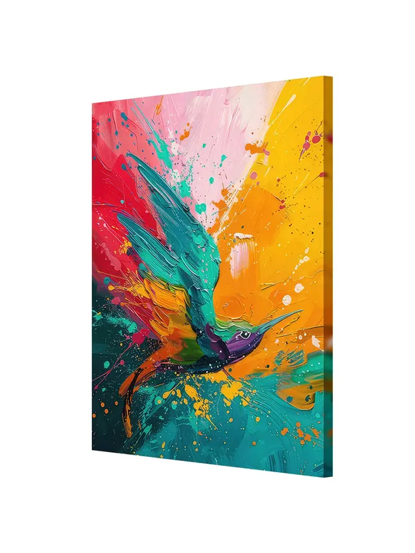 Dynamic_Hummingbird_In_Flight_Canvas-Wrapped_Painting_-_Abstract_Bird_Art_For_Living_Spaces