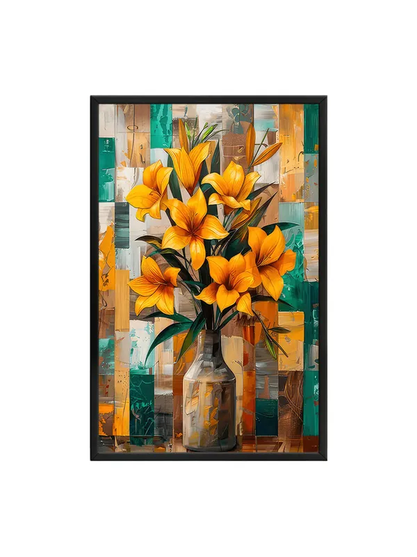 Box_Fiber_Frame_Bright_Lilies_Vase_Canvas-Wrapped_Painting_-_Lush_Floral_Art_For_Interiors