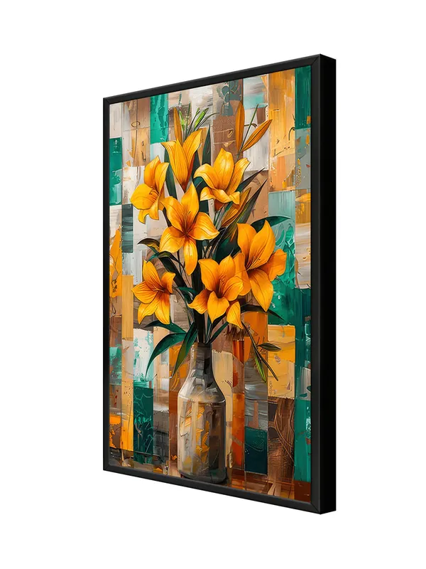 Box_Fiber_Frame_Bright_Lilies_Vase_Canvas-Wrapped_Painting_-_Lush_Floral_Art_For_Interiors