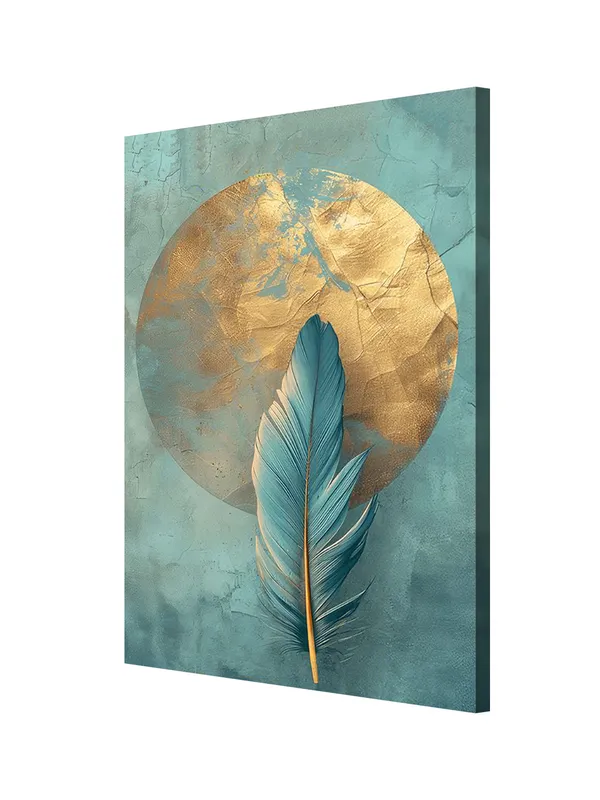 Feather_Canvas_Painting_With_Gold_And_Turquoise_Accents_-_Modern_Wall_Art_For_Elegant_Interiors
