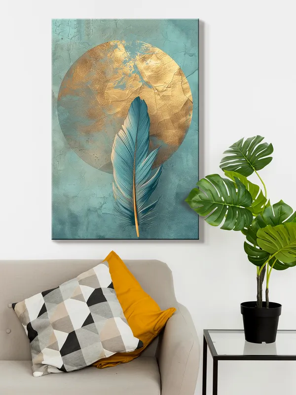 Feather_Canvas_Painting_With_Gold_And_Turquoise_Accents_-_Modern_Wall_Art_For_Elegant_Interiors
