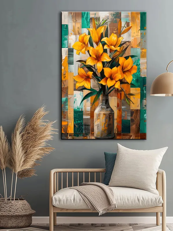 Bright_Lilies_Vase_Canvas-Wrapped_Painting_-_Lush_Floral_Art_For_Interiors