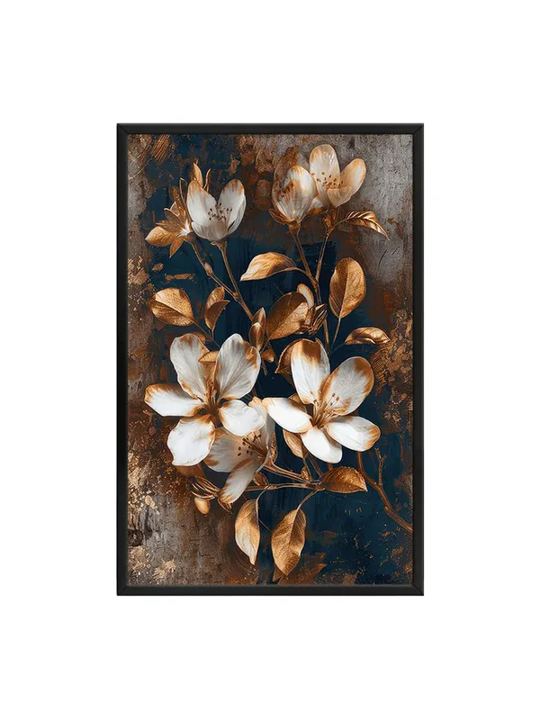 Box_Fiber_Frame_Golden_And_White_Floral_Canvas_Art_On_Textured_Background_-_Luxurious_Wall_Decor_For_Contemporary_Spaces
