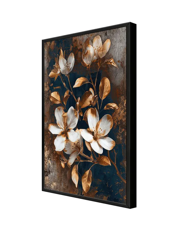 Box_Fiber_Frame_Golden_And_White_Floral_Canvas_Art_On_Textured_Background_-_Luxurious_Wall_Decor_For_Contemporary_Spaces