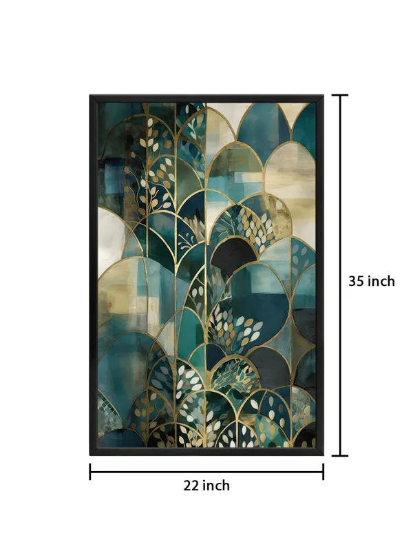 Box_Fiber_Frame_Abstract_Green_And_Gold_Canvas_Art_With_Geometric_Patterns_-_Modern_Wall_Decor_For_Stylish_Homes