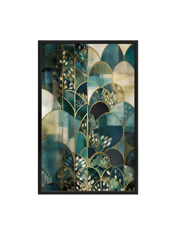 Box_Fiber_Frame_Abstract_Green_And_Gold_Canvas_Art_With_Geometric_Patterns_-_Modern_Wall_Decor_For_Stylish_Homes