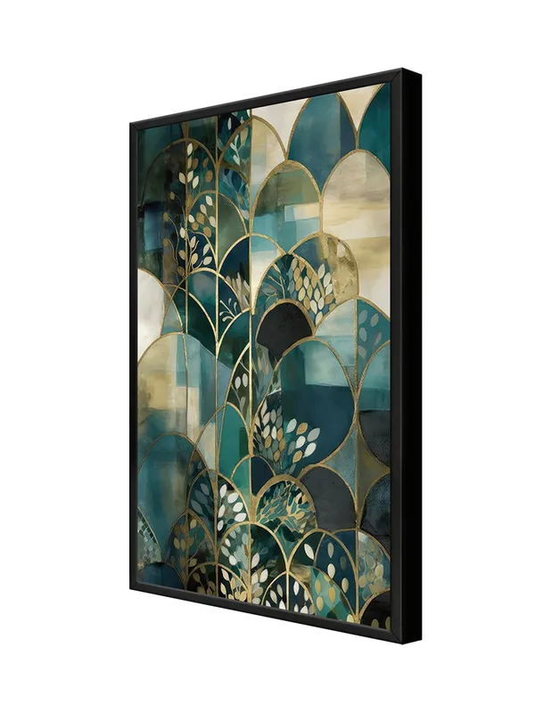 Box_Fiber_Frame_Abstract_Green_And_Gold_Canvas_Art_With_Geometric_Patterns_-_Modern_Wall_Decor_For_Stylish_Homes