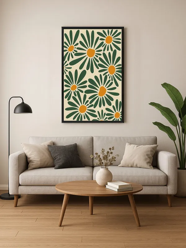Box_Fiber_Frame_Retro_Daisy_Canvas_Art_In_Green_And_Yellow_-_Vintage-Inspired_Wall_Decor_For_Modern_Spaces