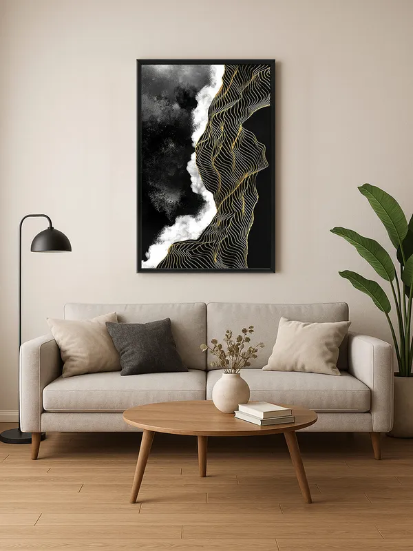 Box_Fiber_Frame_Abstract_Black_And_White_Canvas_Art_With_Golden_Lines_-_Contemporary_Wall_Decor_For_Elegant_Homes
