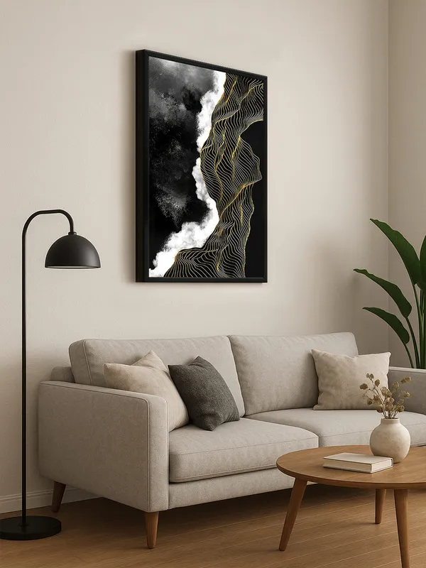 Box_Fiber_Frame_Abstract_Black_And_White_Canvas_Art_With_Golden_Lines_-_Contemporary_Wall_Decor_For_Elegant_Homes