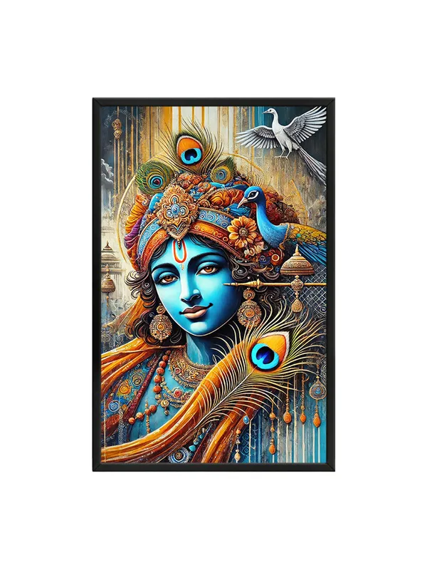Box_Fiber_Frame_Lord_Krishna_With_Peacock_Feathers_Canvas_Art_-_Divine_Wall_Decor_For_Devotional_Spaces