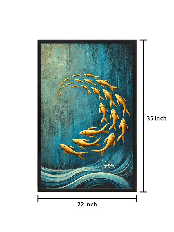 Box_Fiber_Frame_Golden_Fish_Swimming_Canvas_Art_-_Tranquil_Wall_Decor_For_Nature_Lovers_And_Peaceful_Spaces