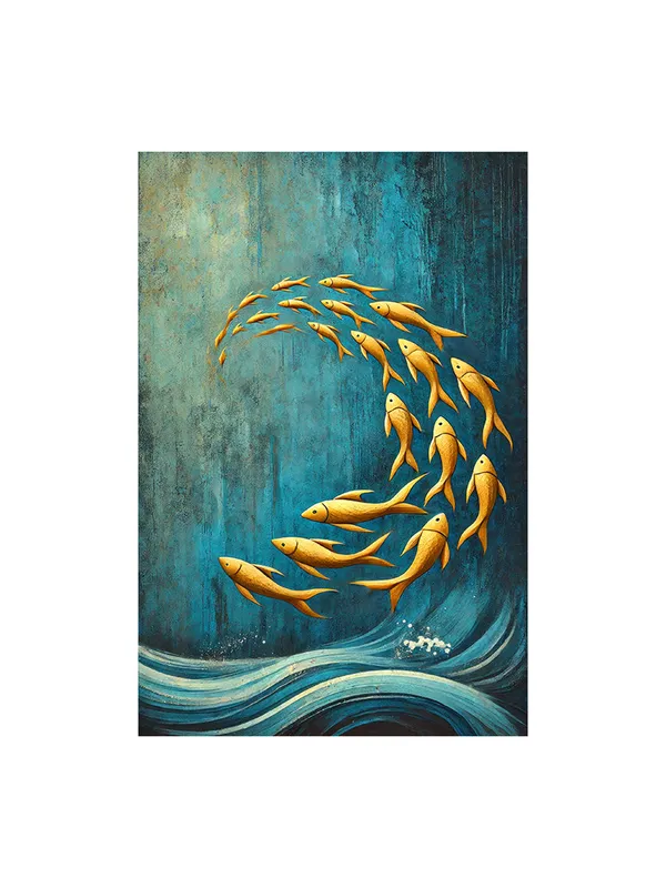 Golden_Fish_Swimming_Canvas_Art_-_Tranquil_Wall_Decor_For_Nature_Lovers_And_Peaceful_Spaces
