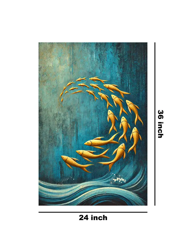 Golden_Fish_Swimming_Canvas_Art_-_Tranquil_Wall_Decor_For_Nature_Lovers_And_Peaceful_Spaces