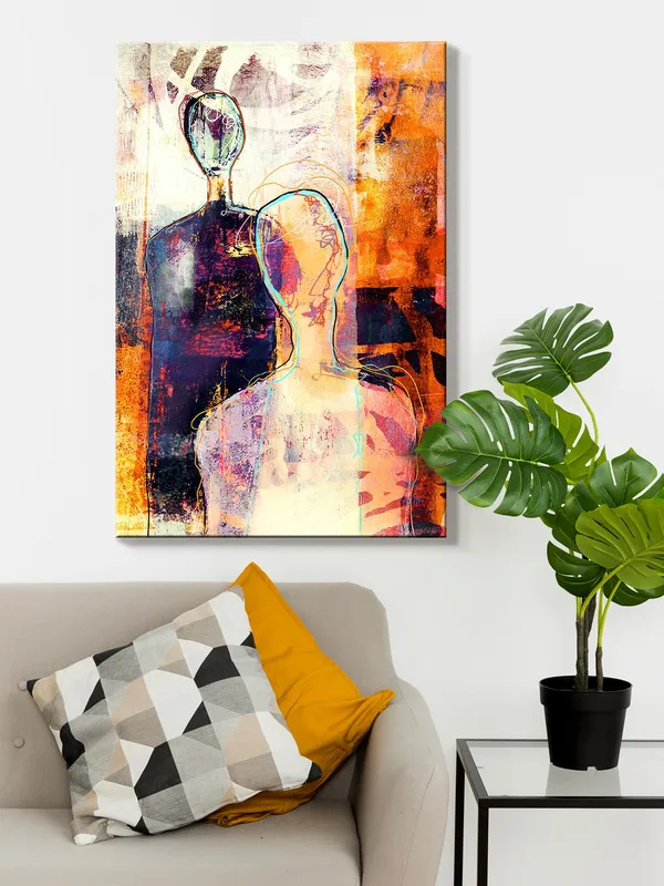 Abstract_Canvas_Painting_With_Dual_Human_Figures_And_Vibrant_Orange_And_Purple_Hues